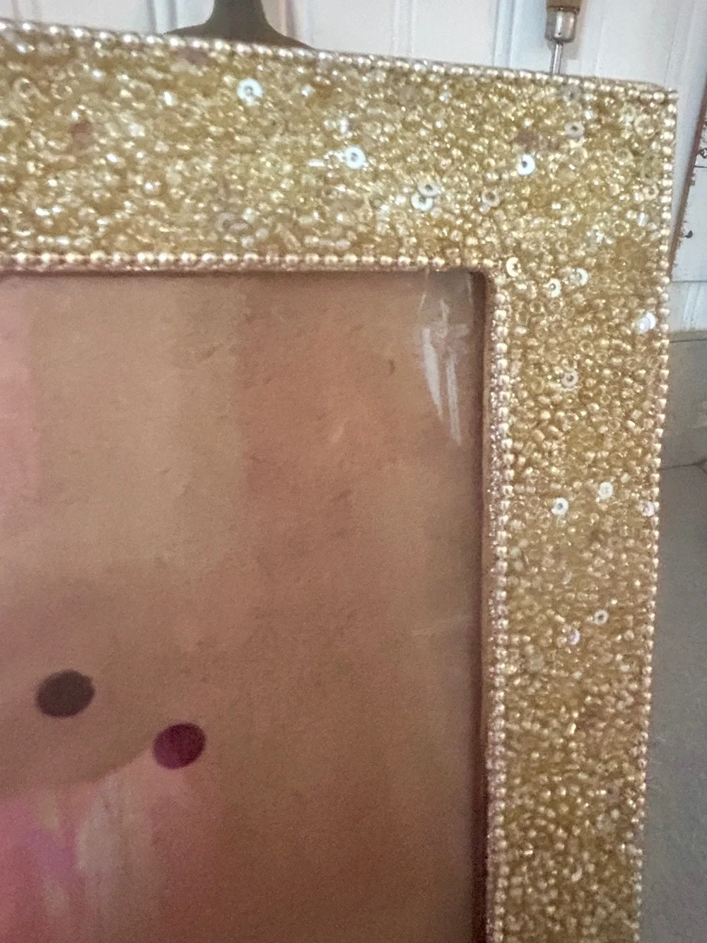 Gold Sequin Decorative Photo Frame - Sparkling Accent